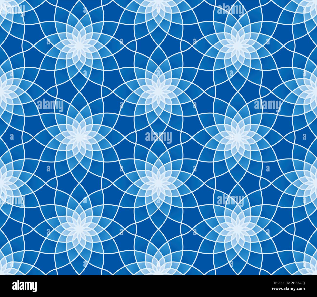Floral Seamless Pattern in Blue Color . Vector tileable pattern for your design. Stock Vector