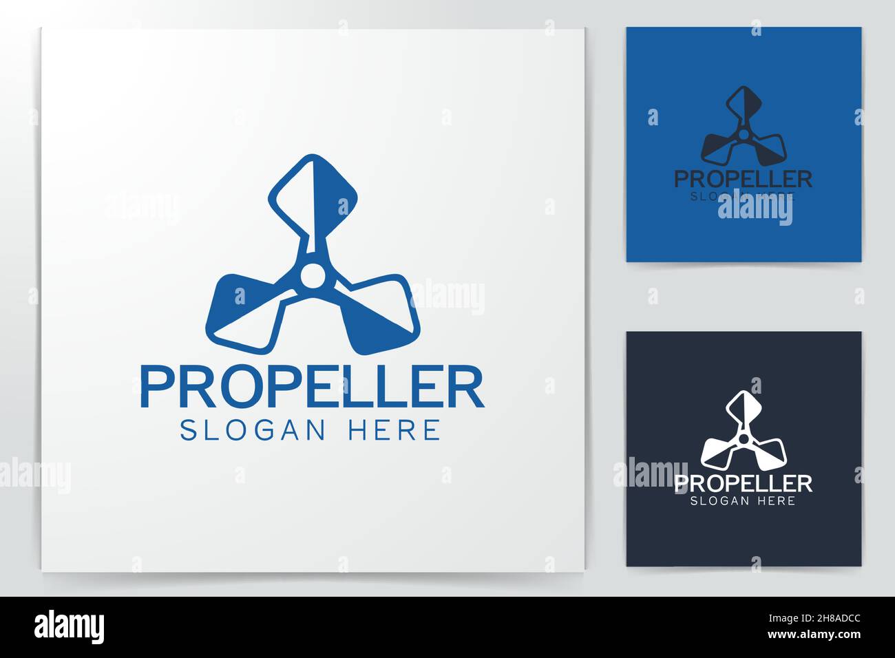 propeller wind water logo design Stock Vector