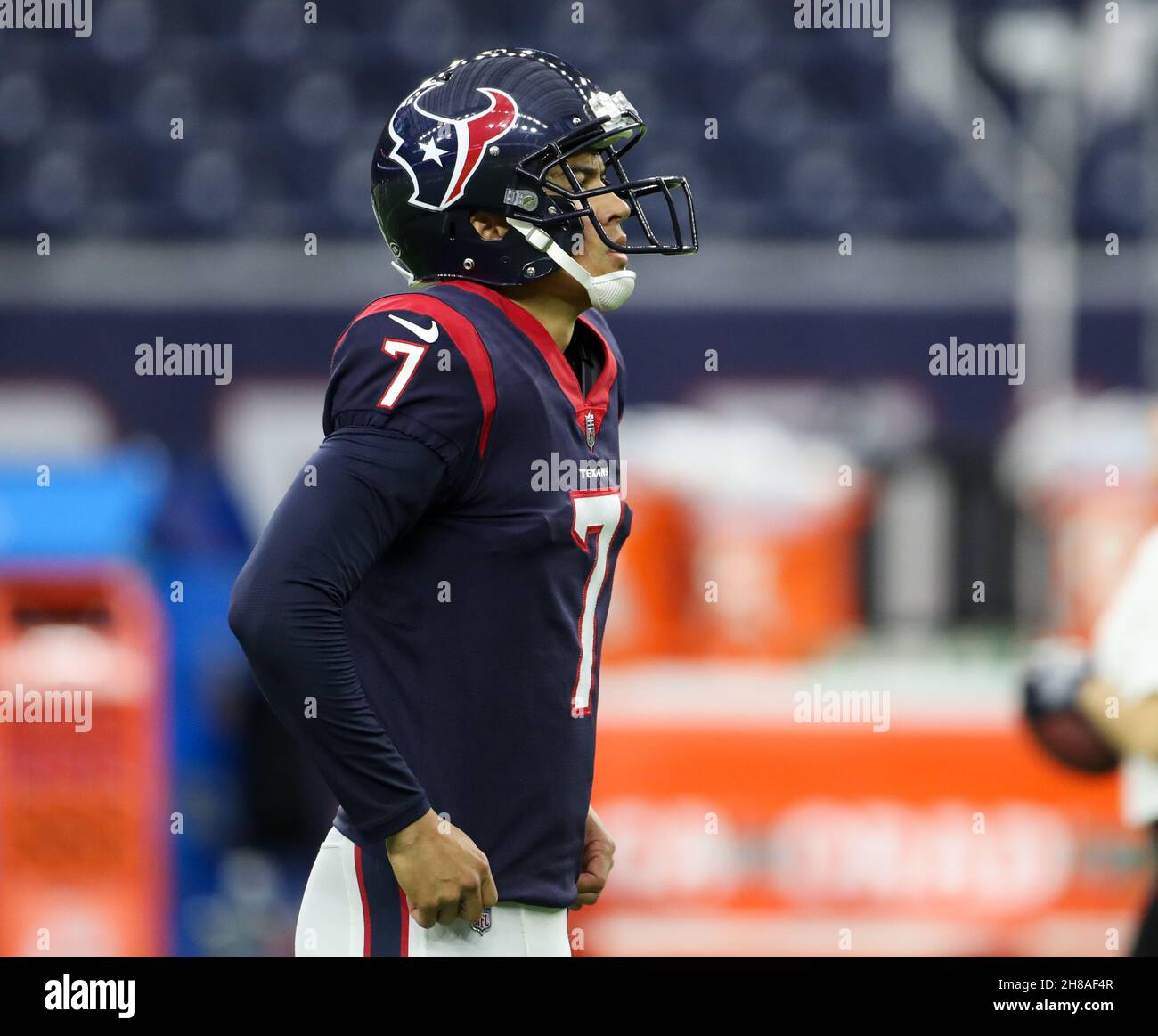 Houston, Texas, USA. November 28, 2021: A New York Jets helmet