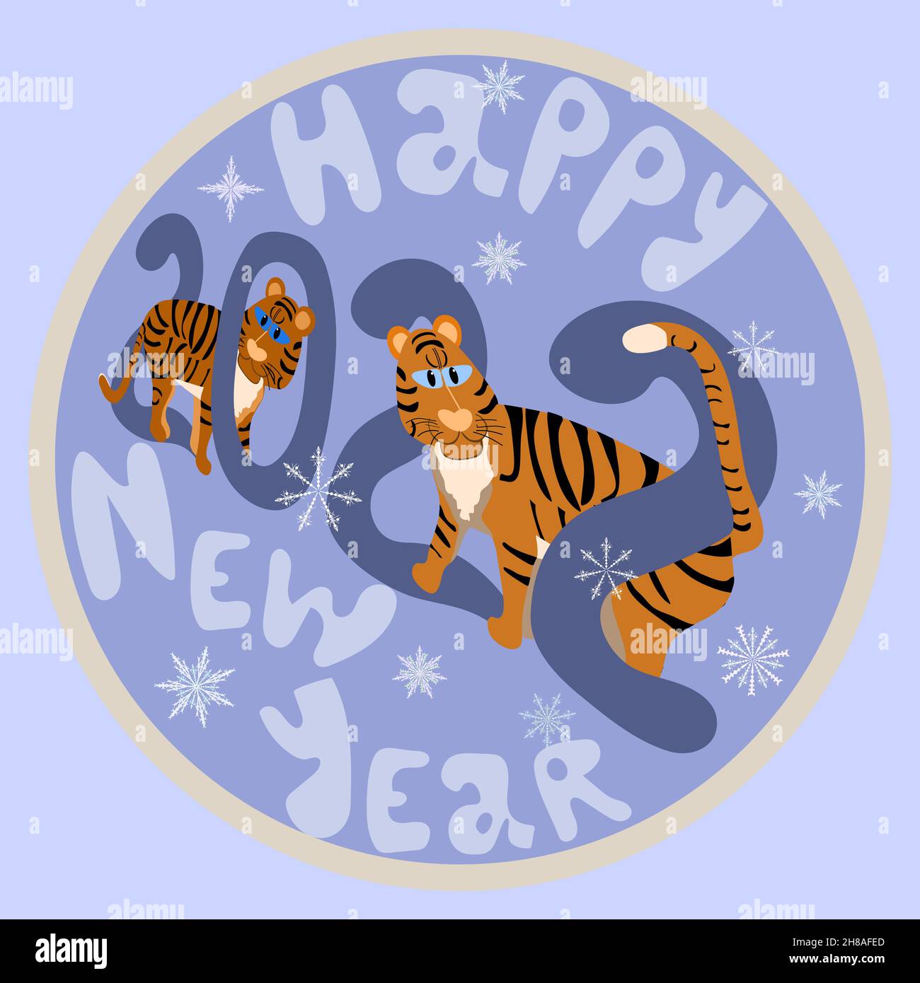 new year greeting card symbol of 2022 Stock Vector