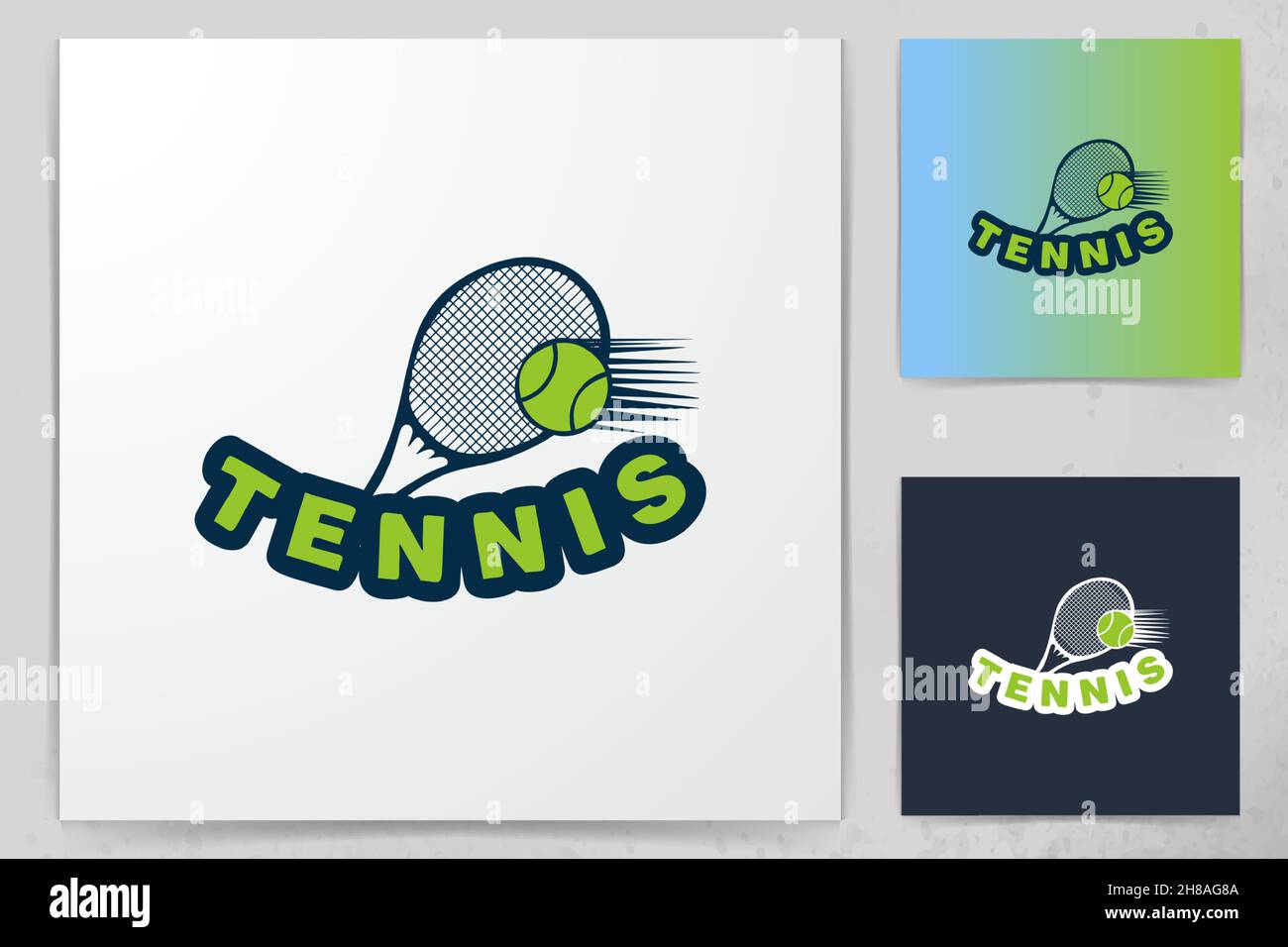 racket tennis and ball logo design Stock Vector Image & Art - Alamy