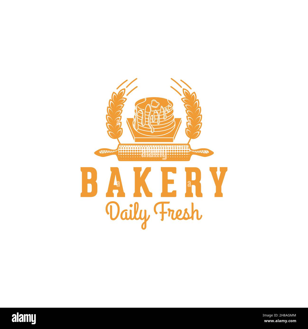 pancake, vintage bakery logo Ideas. Inspiration logo design. Template