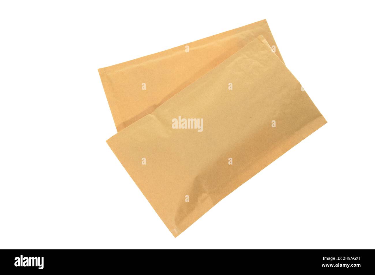 Brown padded mailing envelope - white background Stock Photo