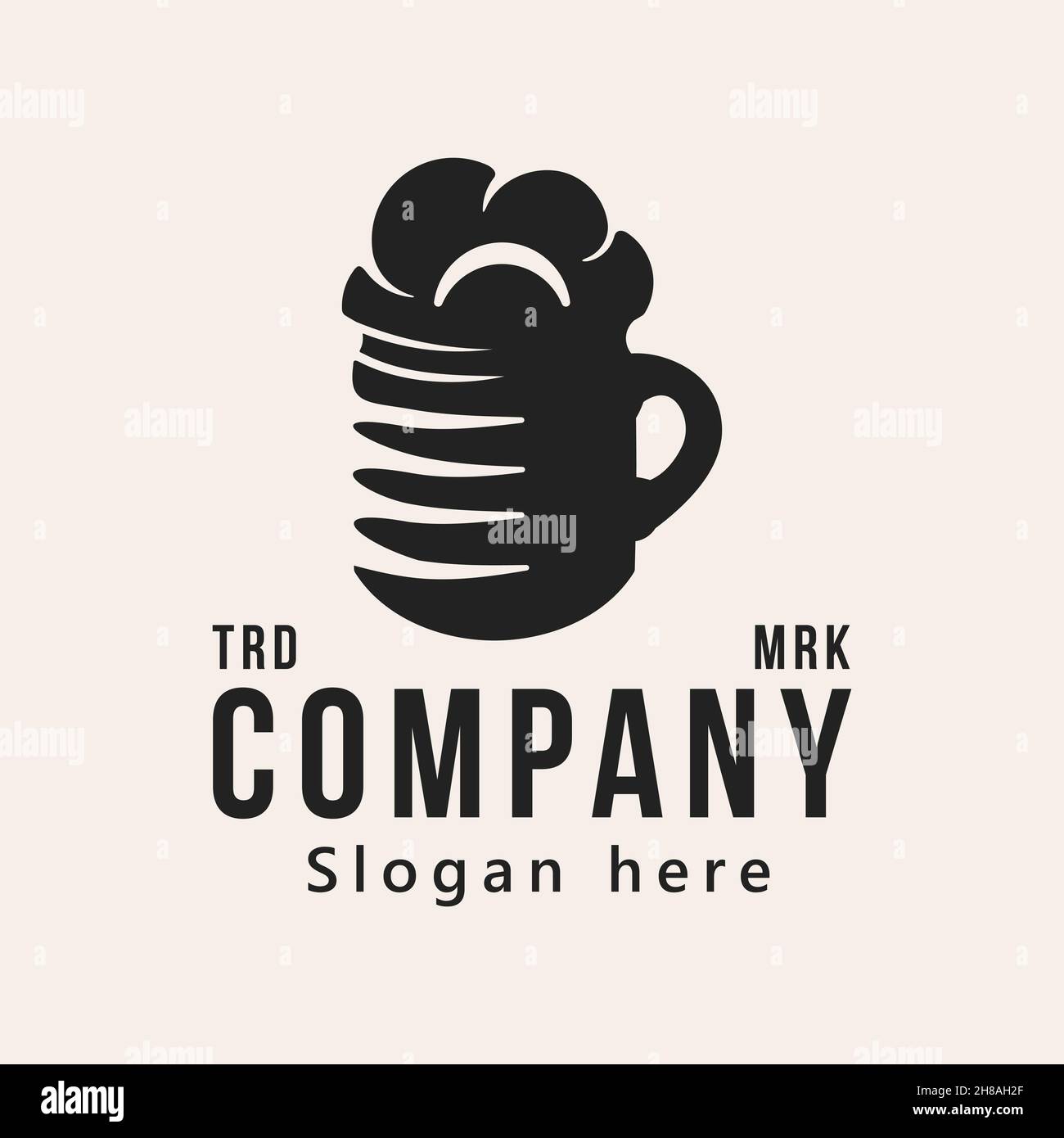 glass of beer, vintage logo design, vector illustration Stock Vector ...