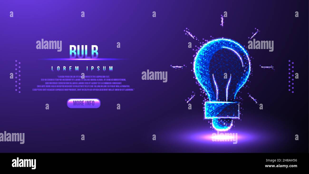 bulb idea low poly wireframe Stock Vector