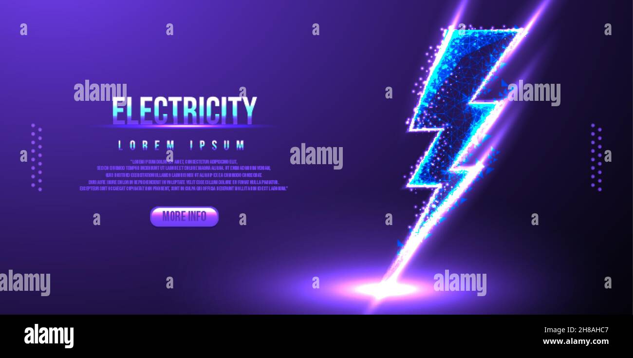 electricity low poly wireframe Stock Vector