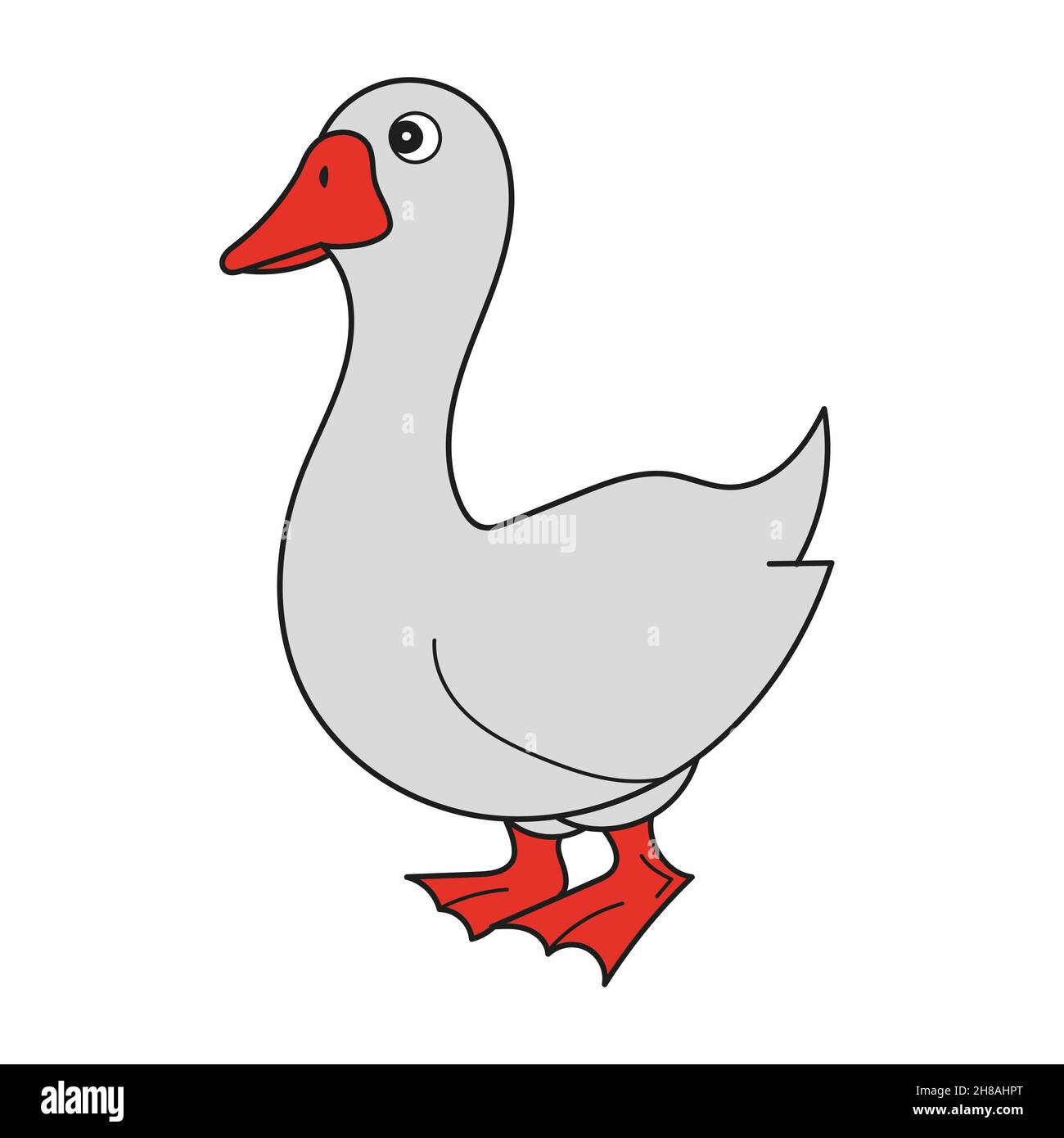 Simple cartoon icon. Goose isolated on white background. Vector  illustration of domestic farm bird in cartoon simple flat style Stock  Vector Image & Art - Alamy
