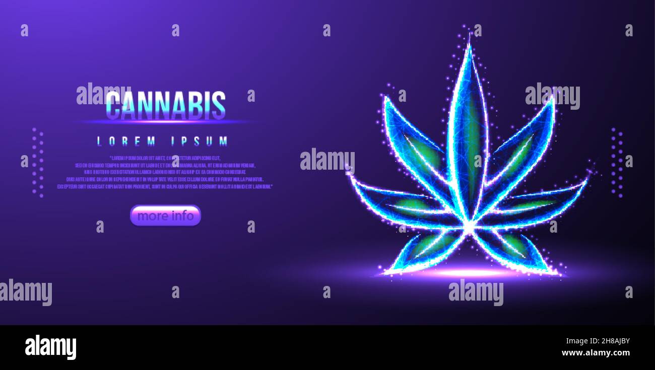 cannabis low poly wireframe Stock Vector