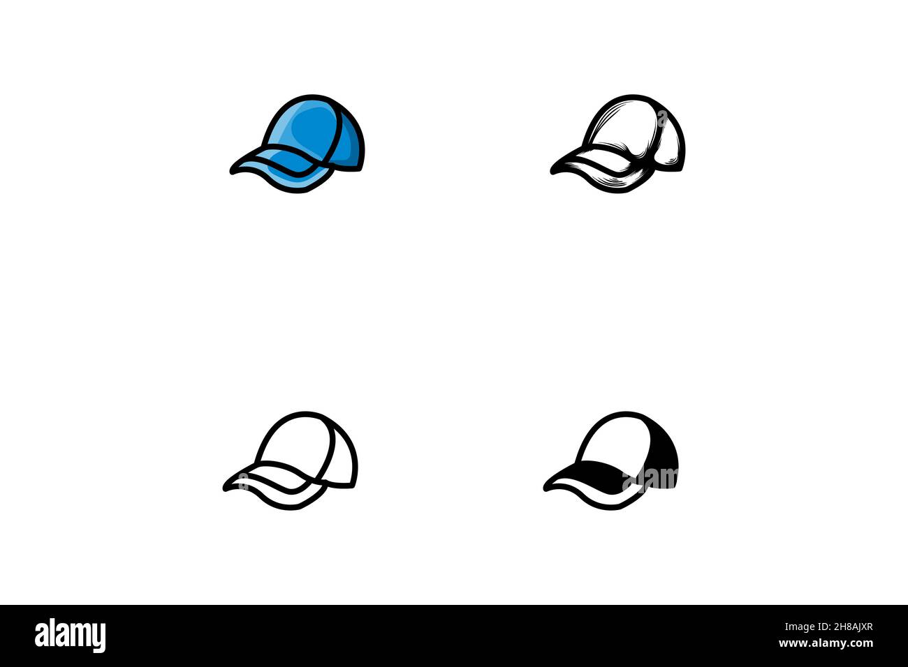 cap Vector template illustrations of a ball cap. Stock Vector