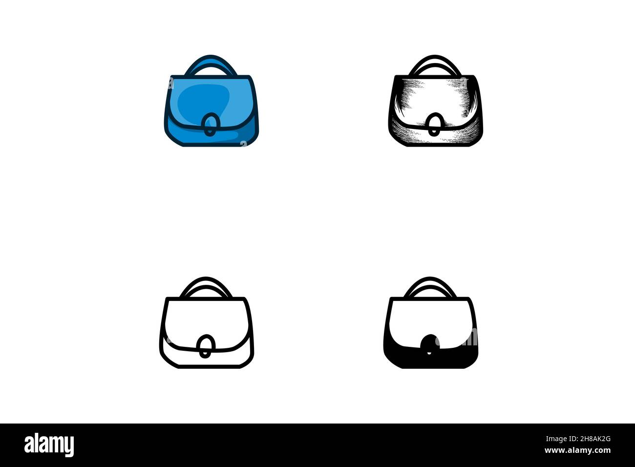 Set Bag icon isolated on white background, vector illustration Stock Vector