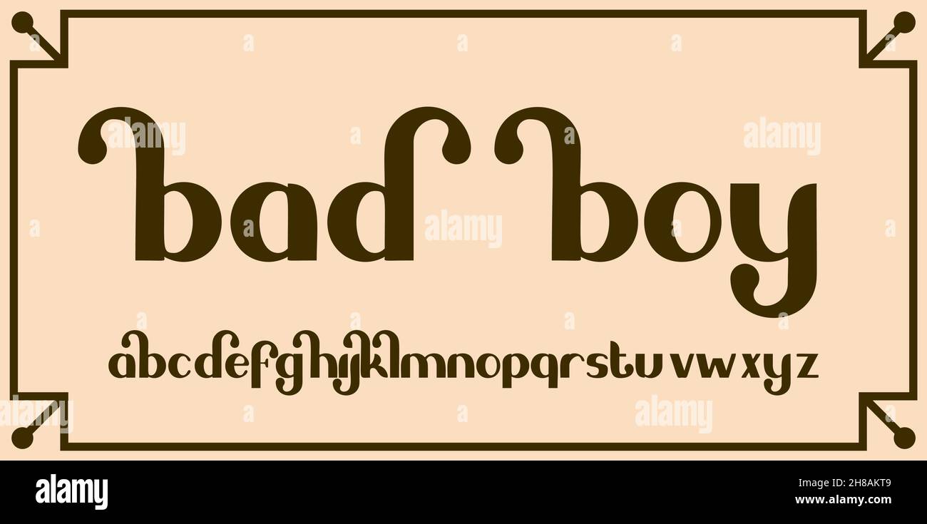 Decorative Alphabet Font vector illustration isolated Background Stock ...