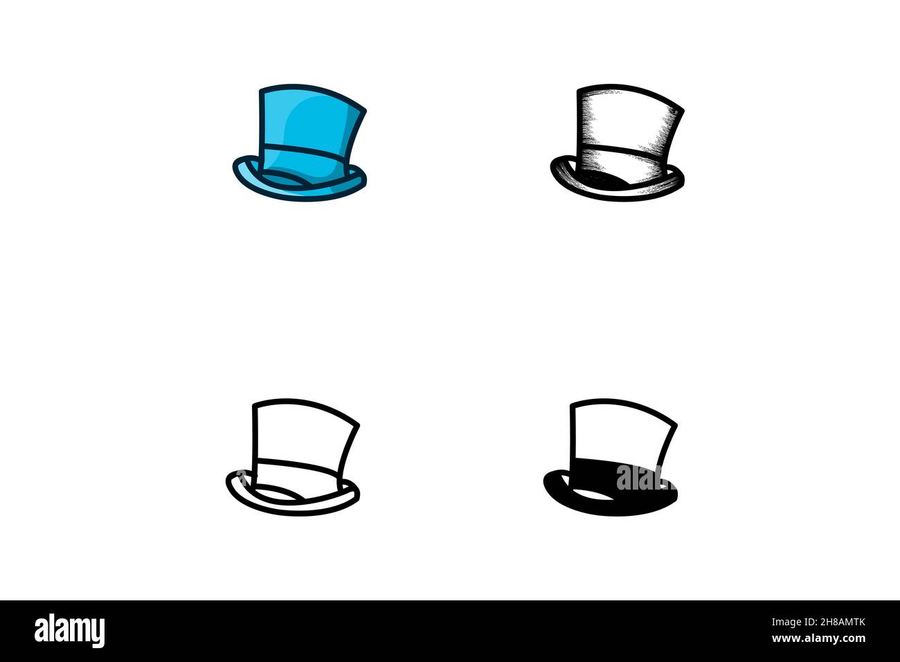 magician hat isolated on white background, vector illustration Stock Vector