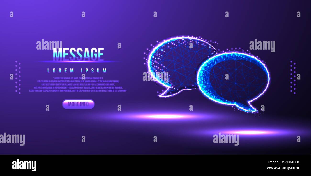 message, bubble speech low poly wireframe Stock Vector