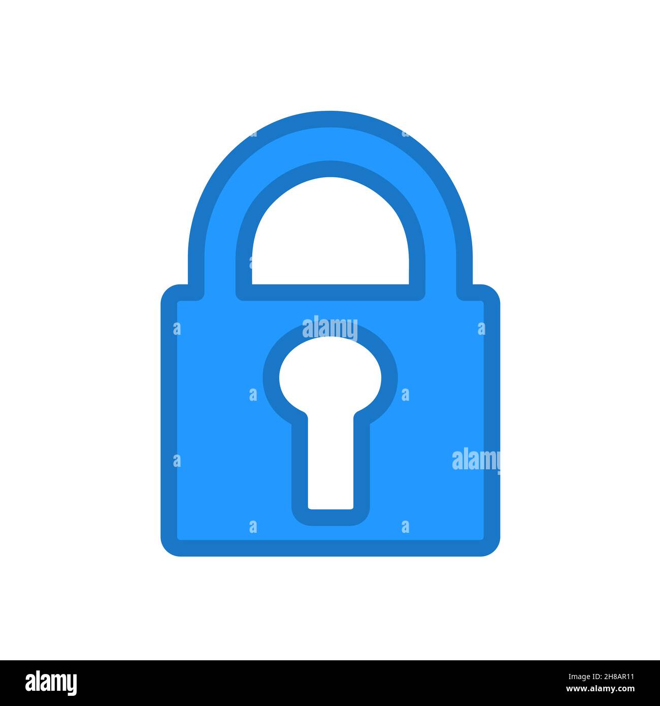 lock padlock, security with keyhole icon vector illustration isolated ...