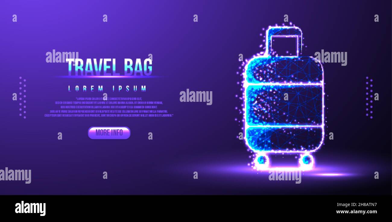 travel bag, low poly wireframe landing page Stock Vector Image & Art ...