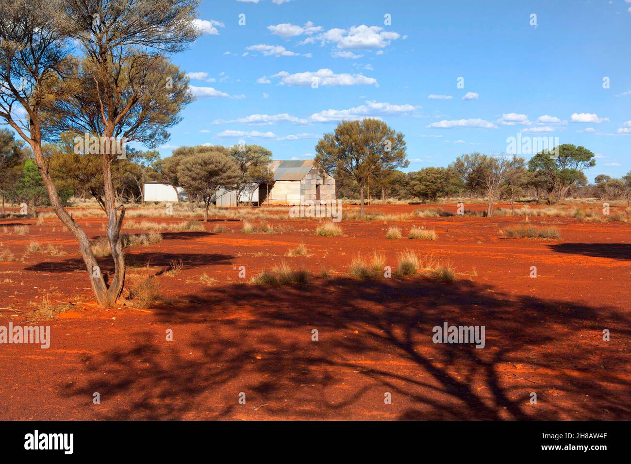 Lake Mason abandoned outback homestead, Central Midlands, Western Australia Stock Photo