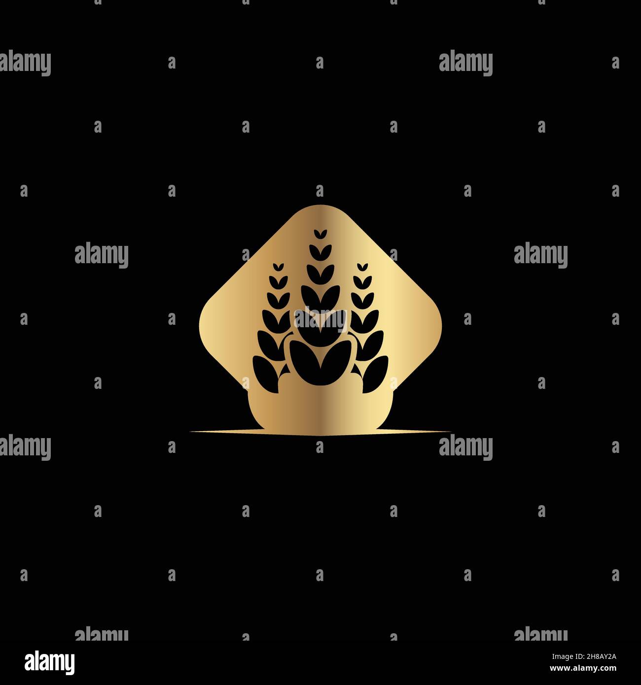 Wheat rice agriculture logo Ideas. Inspiration logo design. Template Vector Illustration. Isolated On White Background Stock Vector