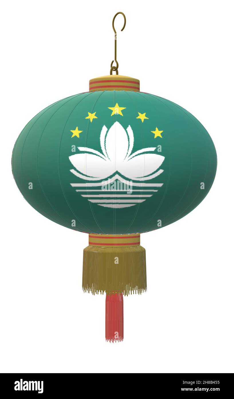 Macau Flag Lantern Stock Vector