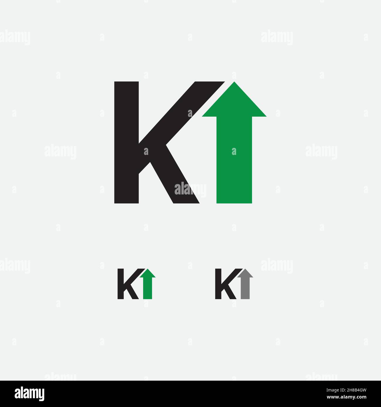 K and Arrow Themed Logo Stock Vector