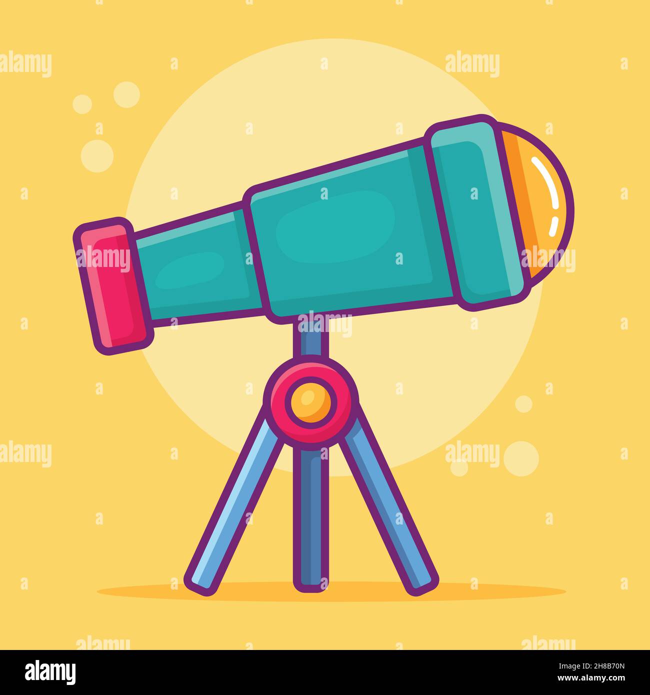 telescope isolated cartoon vector illustration in flat style Stock