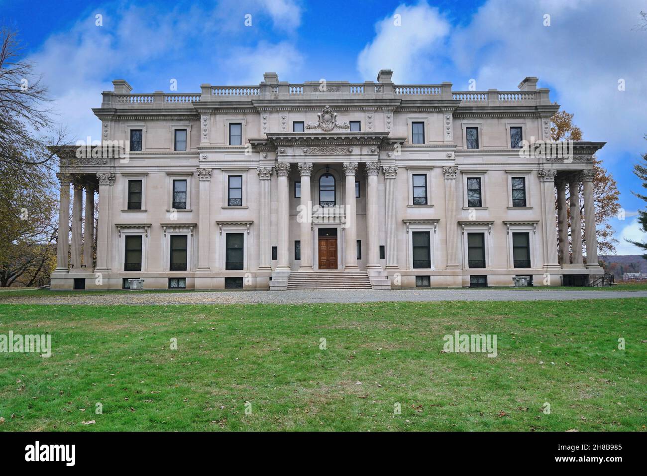 Hyde Park, New York November 14, 2021 Historic Vanderbilt mansion overlooking the Hudson
