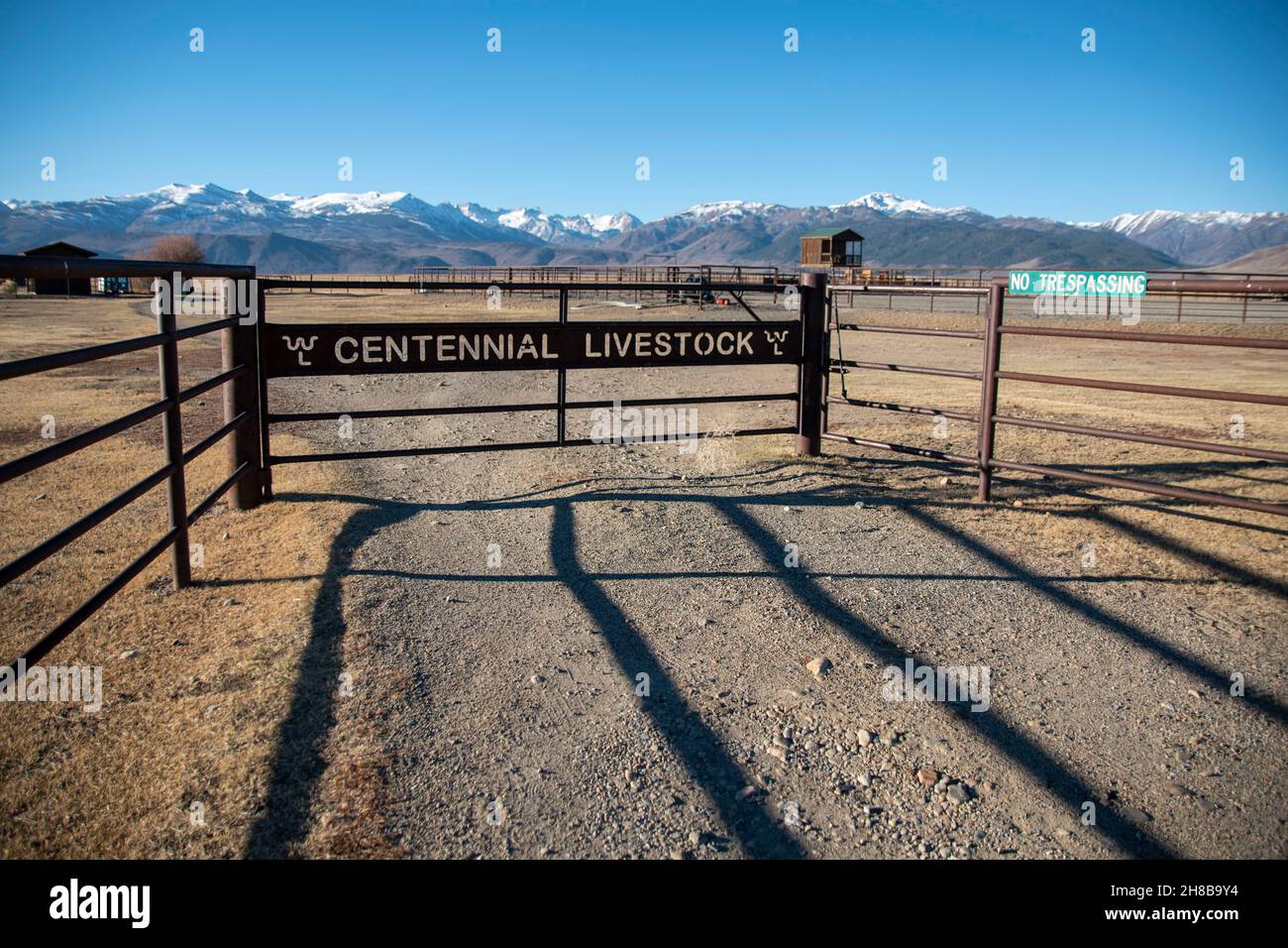 Bridgeport is a small town in Mono County, CA, USA, home to the county's first courthouse and jail, and has a reservoir close by. Stock Photo