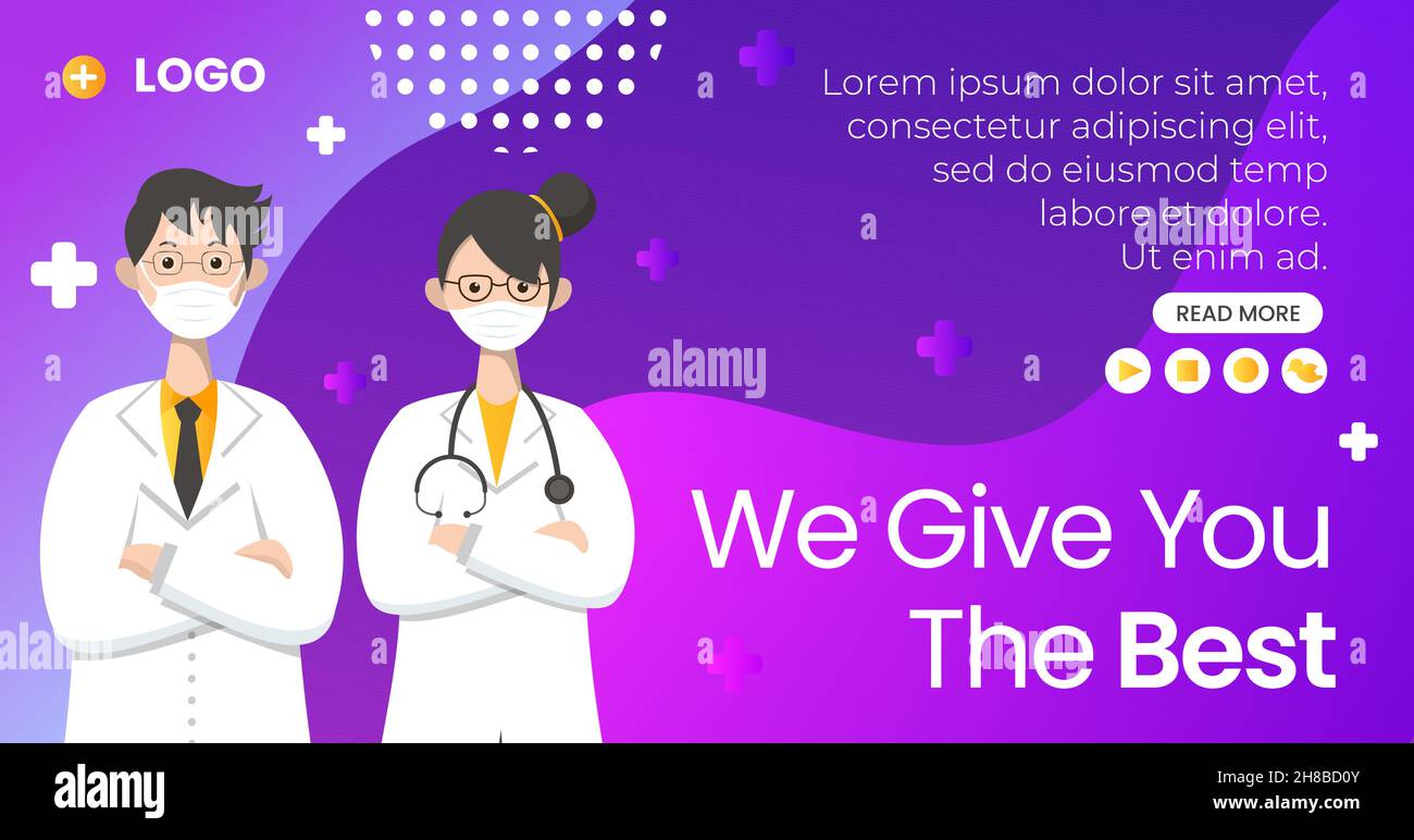 Medical Healthcare Post Template Flat Design Illustration Editable of ...