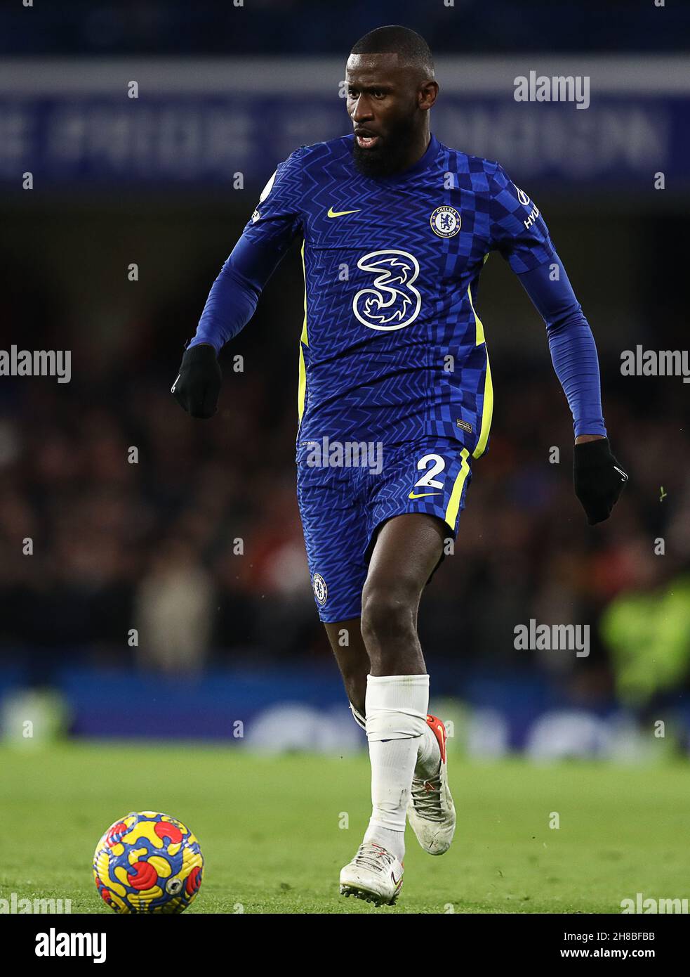 London, England, 28th November 2021. Antonio Rudiger of Chelsea during ...