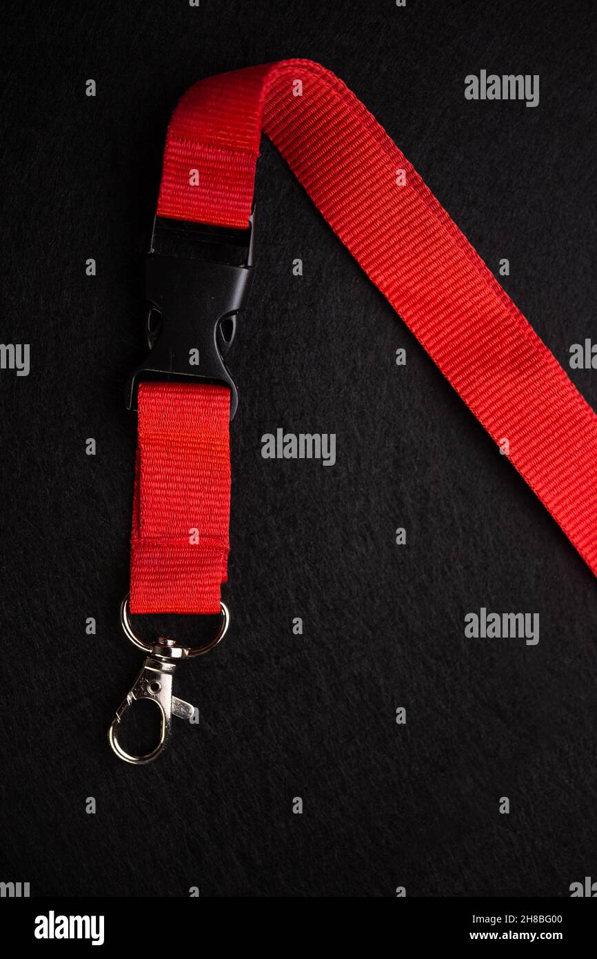 mounting with a carabiner on a black background Stock Photo