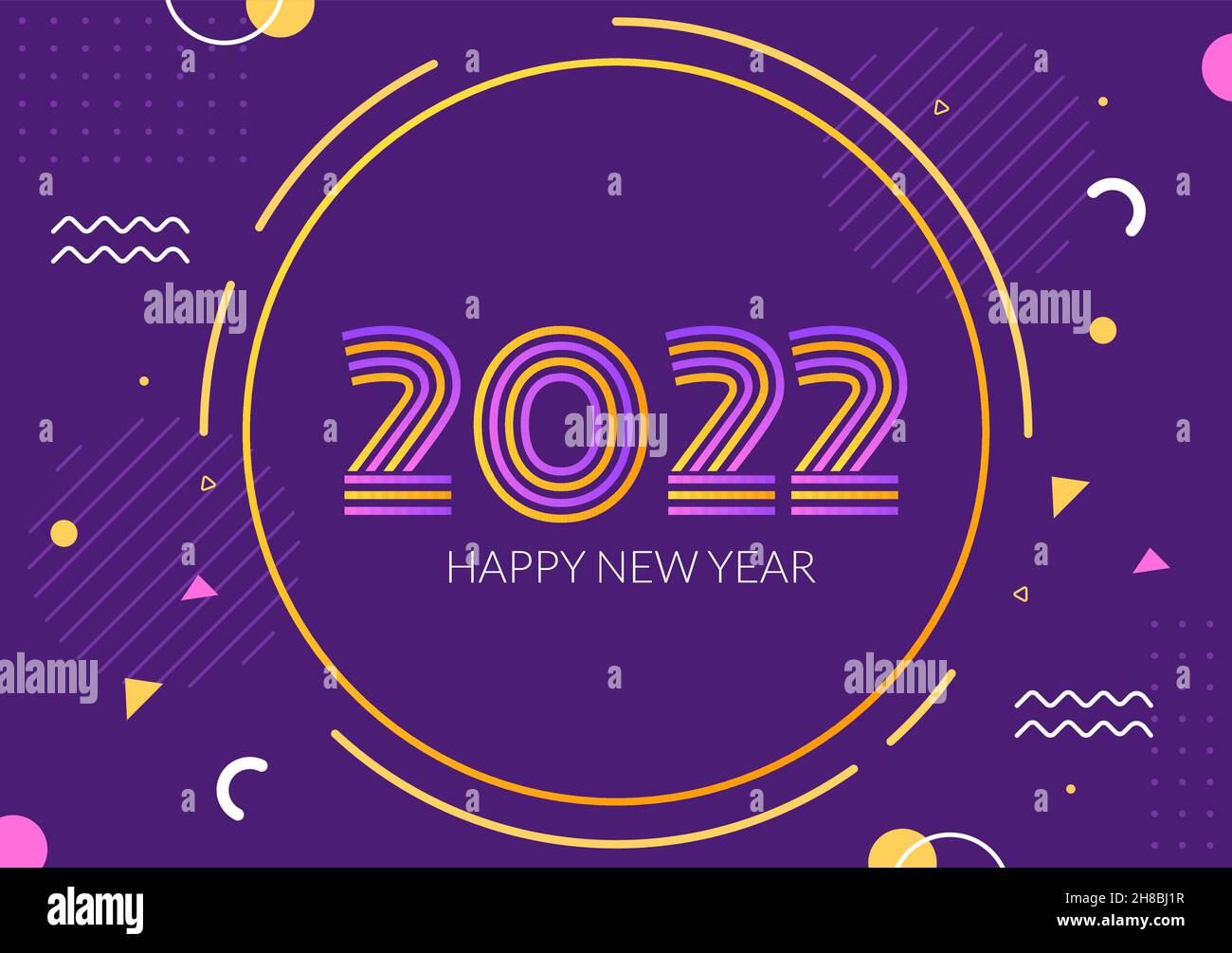 Happy New Year 2022 Template Flat Design Illustration with Ribbons and ...