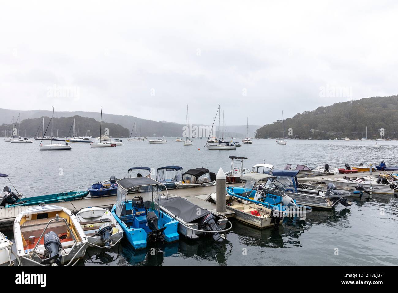 Australia Sydney Pittwater  wet spring weather as a La Nina/El Nino weather event is announced bringing wet weather to australia in spring and summer, Stock Photo