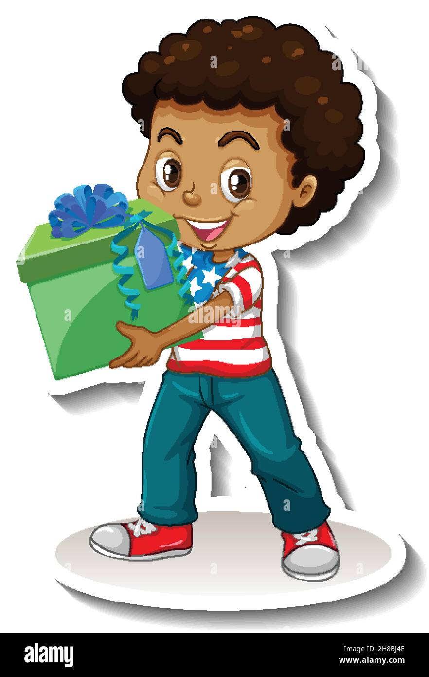 African american boy cartoon character illustration Stock Vector Image ...