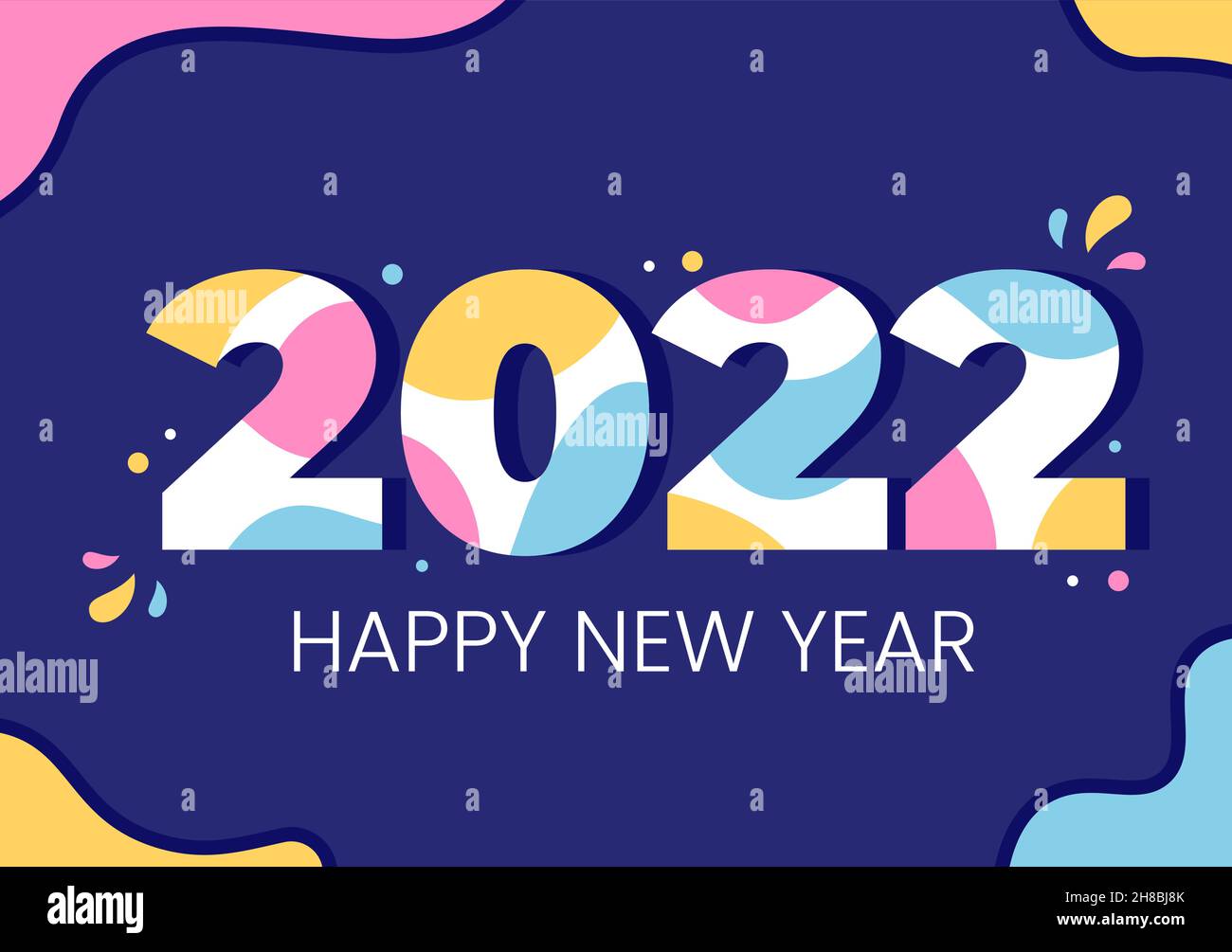 Happy New Year 2022 Template Flat Design Illustration with Ribbons and  Confetti on a Colorful Background for Poster, Brochure or Banner Stock  Vector Image & Art - Alamy