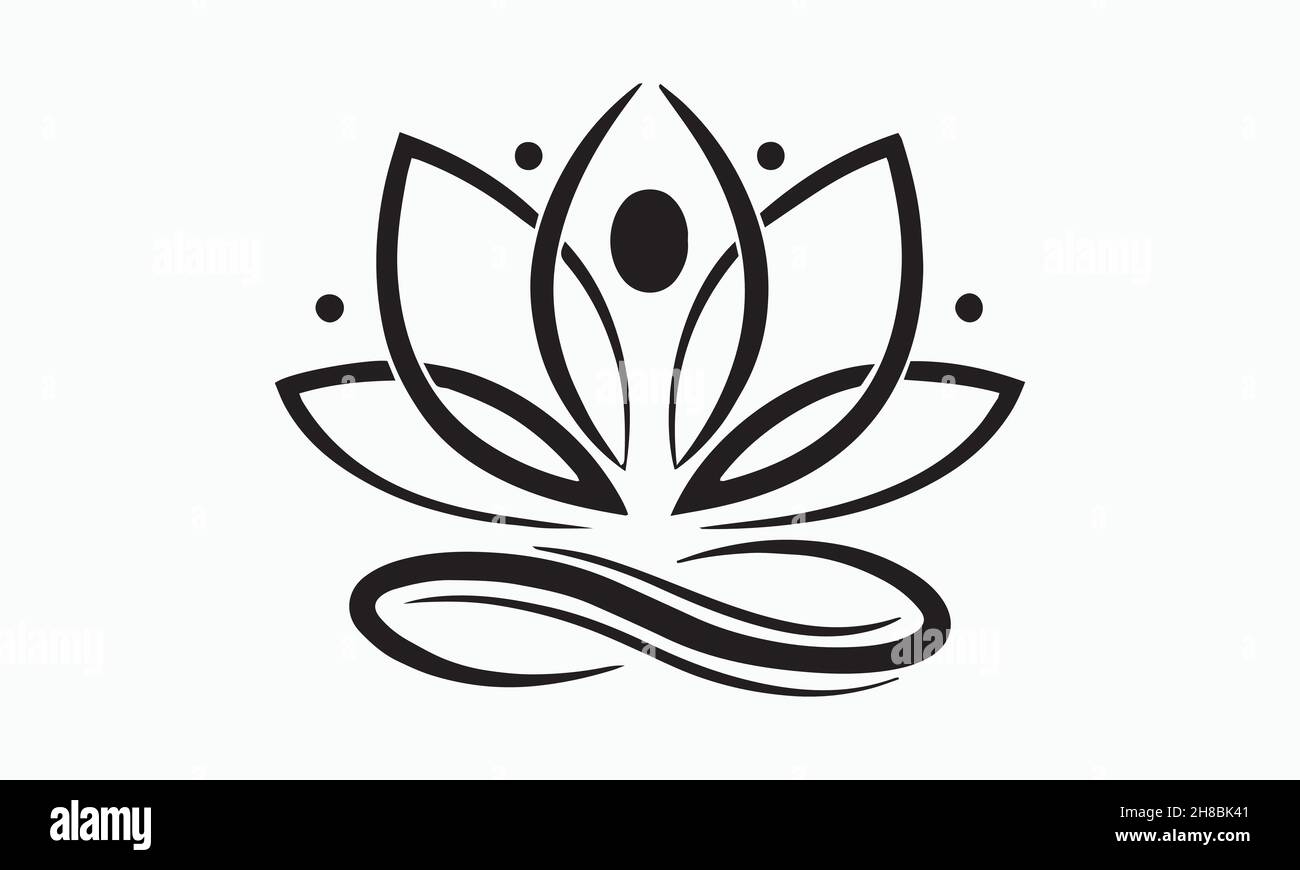 flower shape vector logo design symbol with dot in the center and small