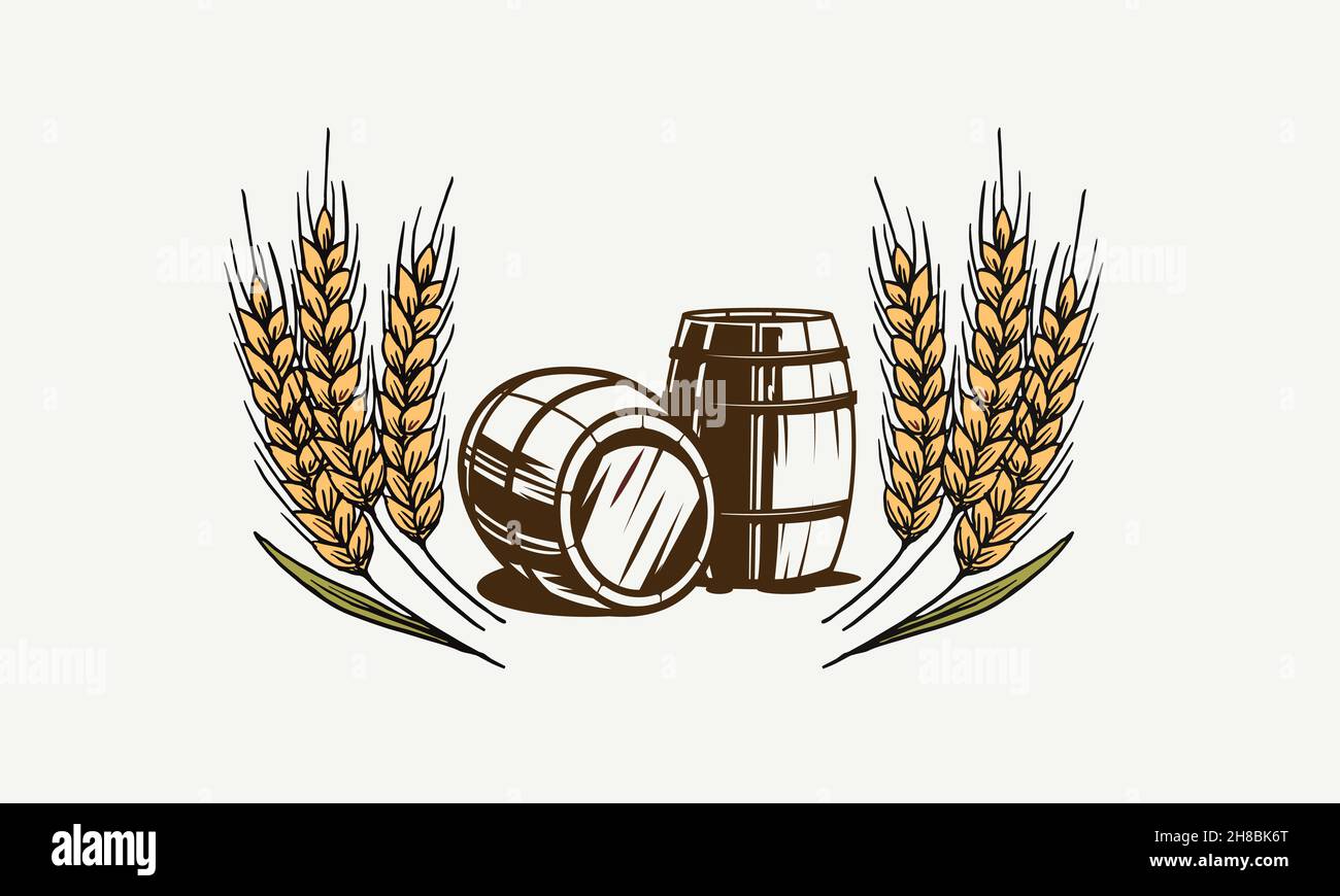 grains with drums vector logo design symbol Stock Vector