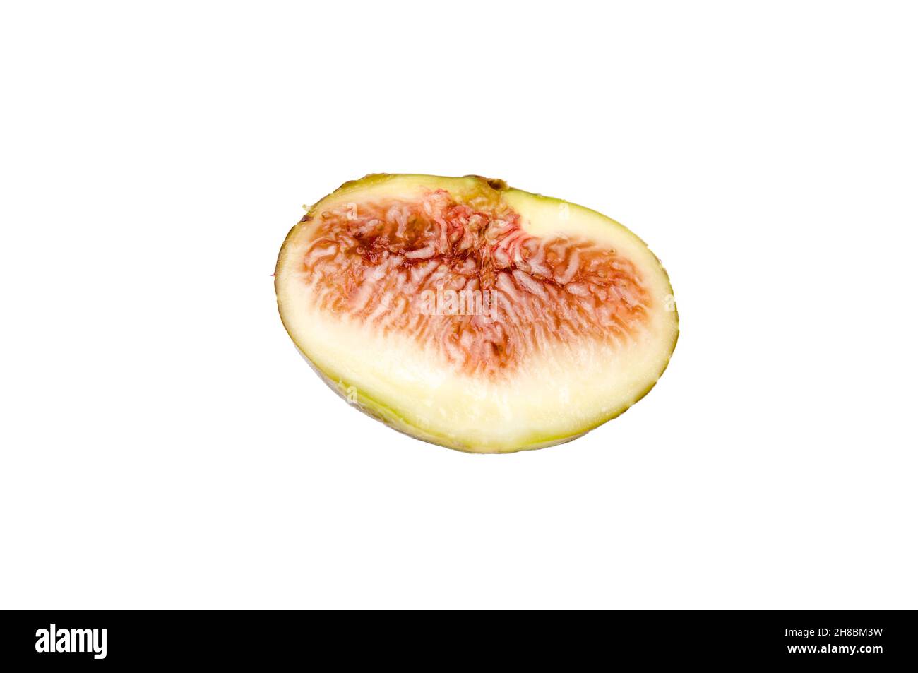 Cut Fresh ripe fig on white background Stock Photo