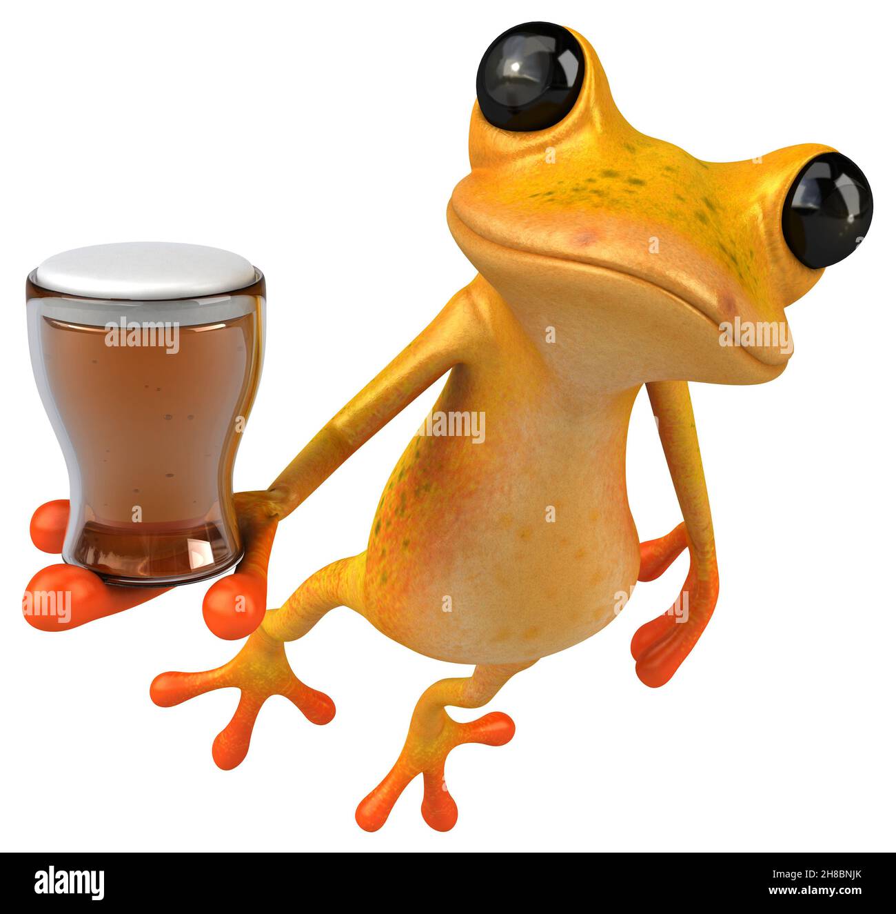 Fun yellow frog 3D Illustration Stock Photo Alamy