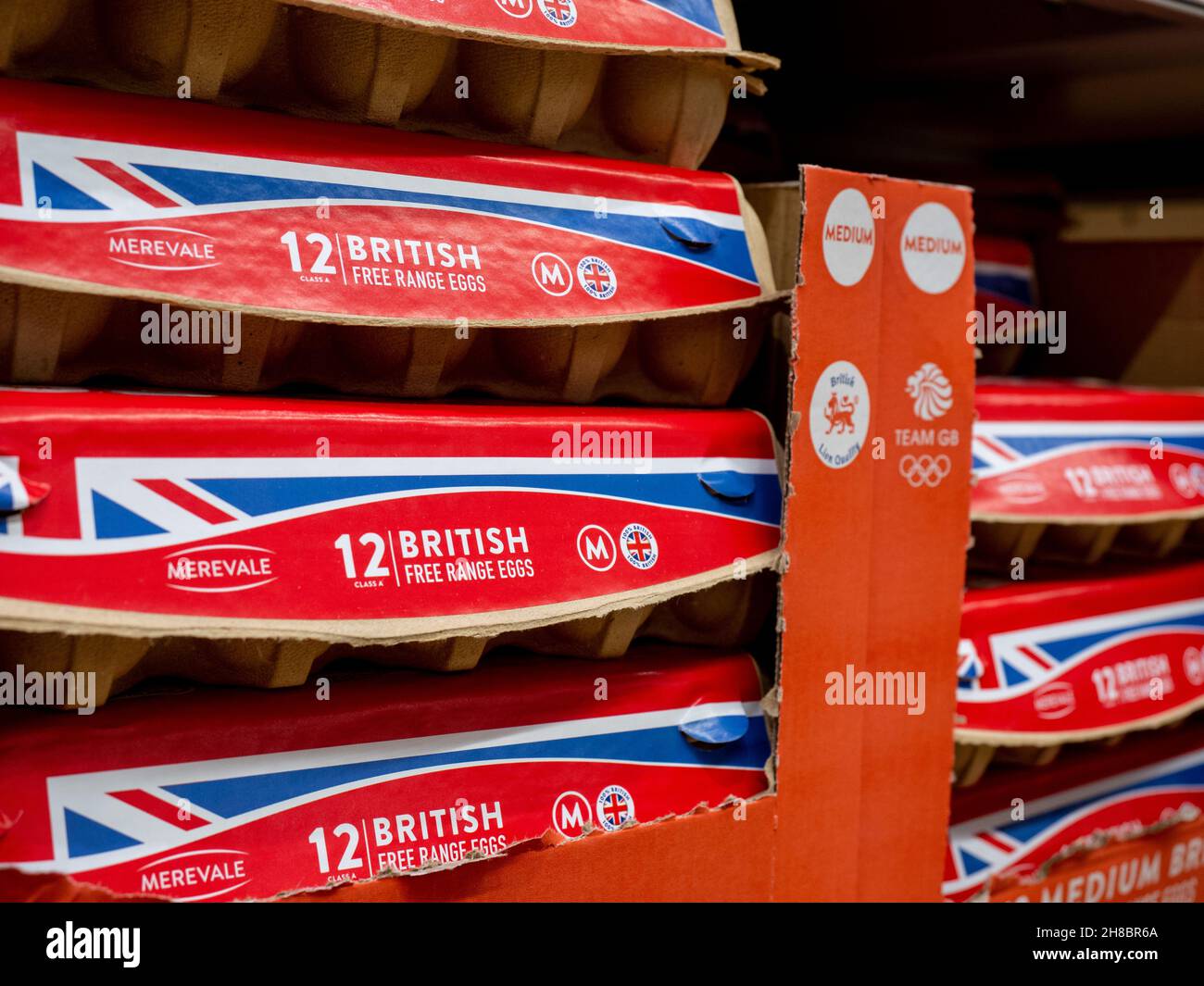 British eggs available at an Aldi store in north London Stock Photo Alamy