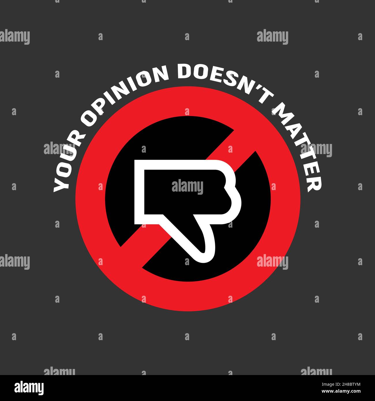 dislike sign with slogan concept of cancellation of dislikes in social media and community users protest. Stock Vector