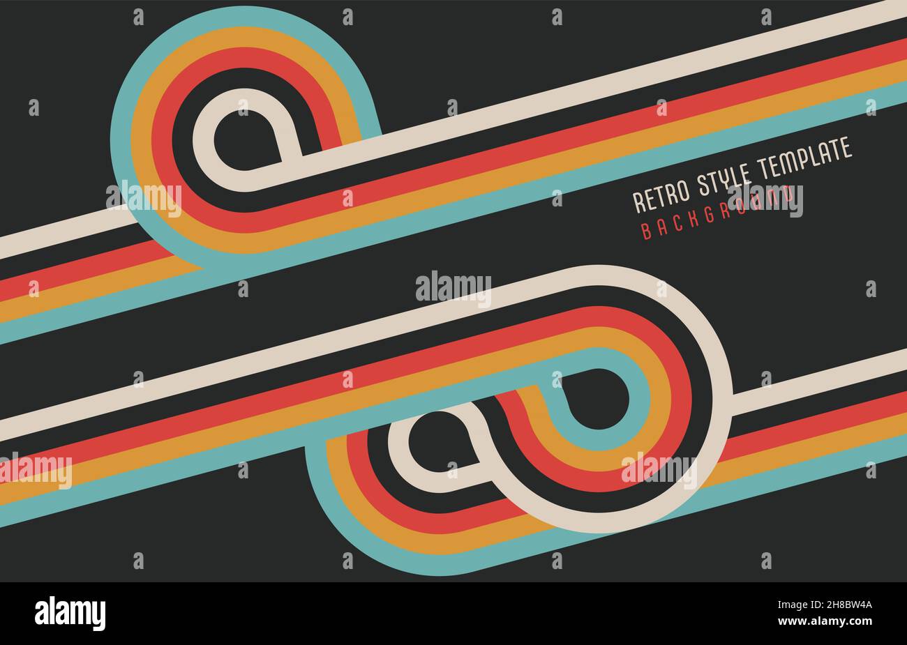 Abstract retro colourful lines pattern template artwork style ...