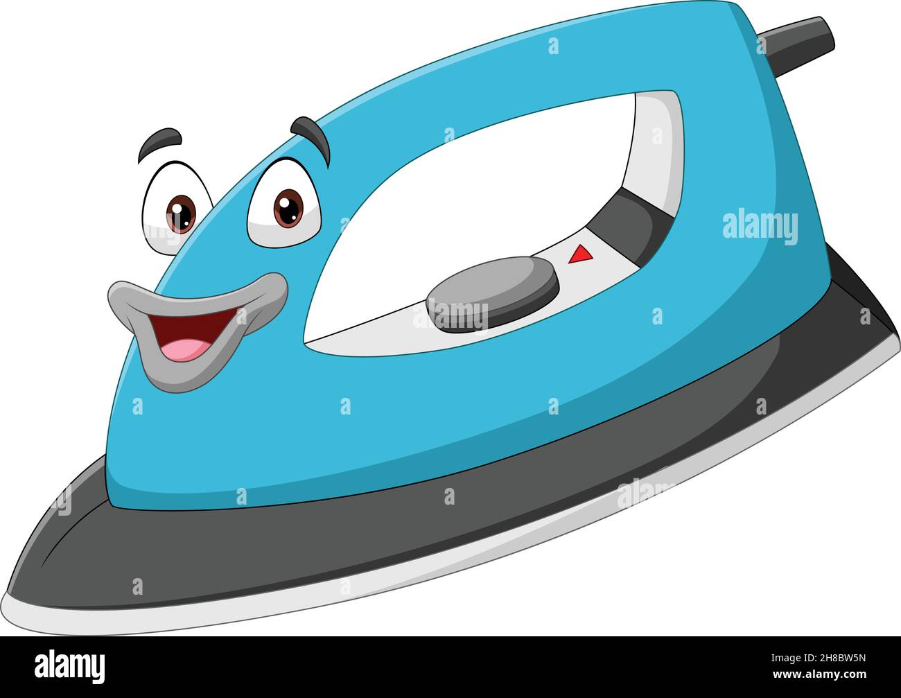 Cartoon smiling electric iron character Stock Vector