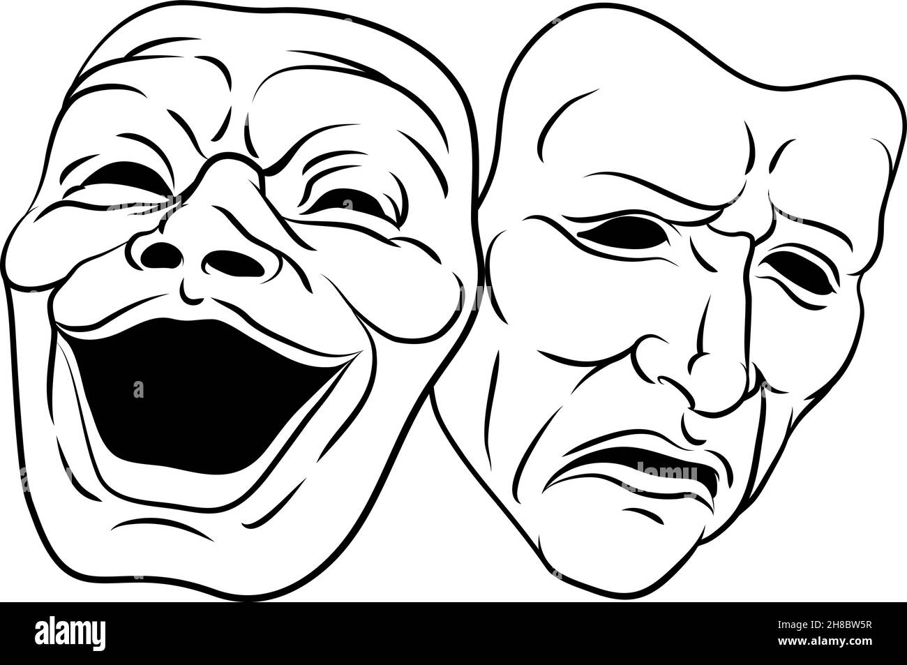 Theater Or Theatre Drama Comedy And Tragedy Masks Stock Vector