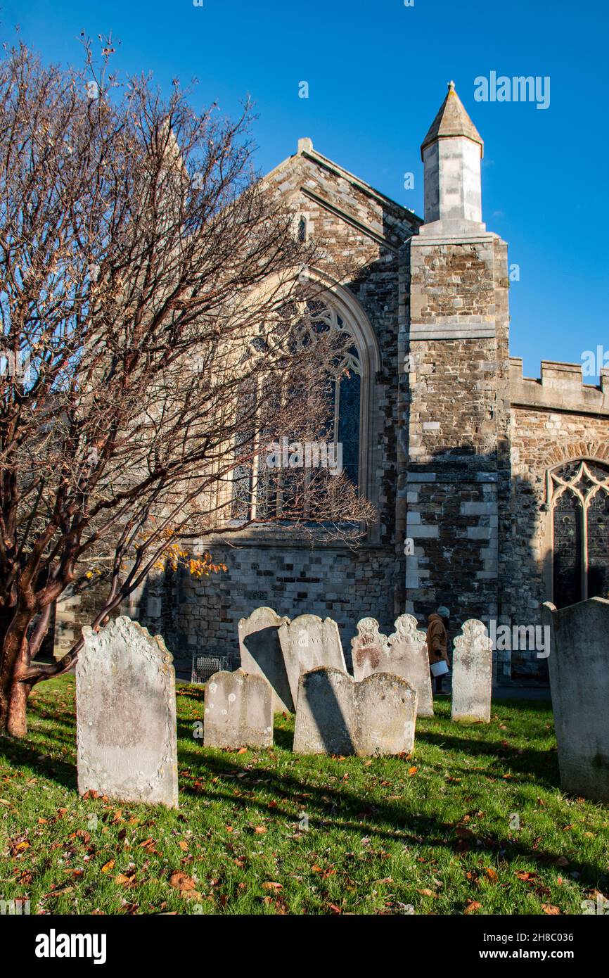 Beautiful 12th century St Marys Church in Rye, East Sussex, a Grade I listed building because of its architectural and historical interest Stock Photo