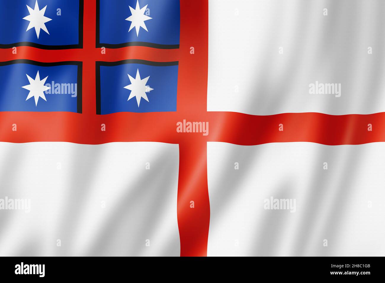 Maori United Tribes Territory flag, New Zealand waving banner collection. 3D illustration Stock Photo