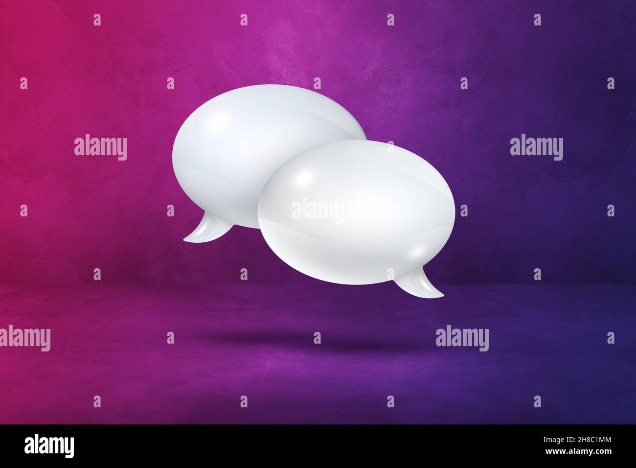 3D white speech bubbles isolated on purple background Stock Photo - Alamy