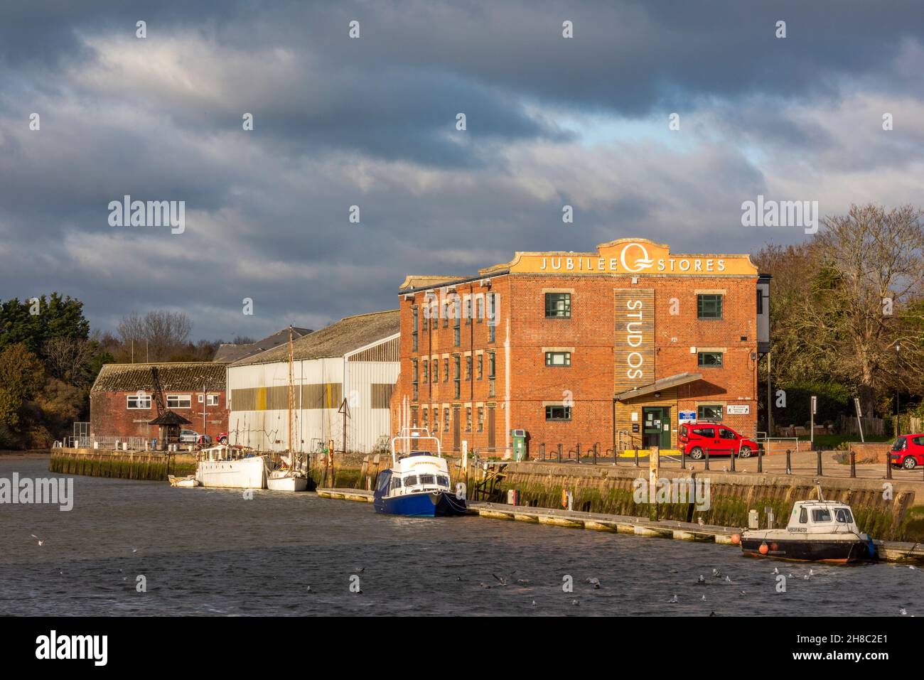 jubilee stores building on quayside at newport harbour on the coastline of the isle of wight