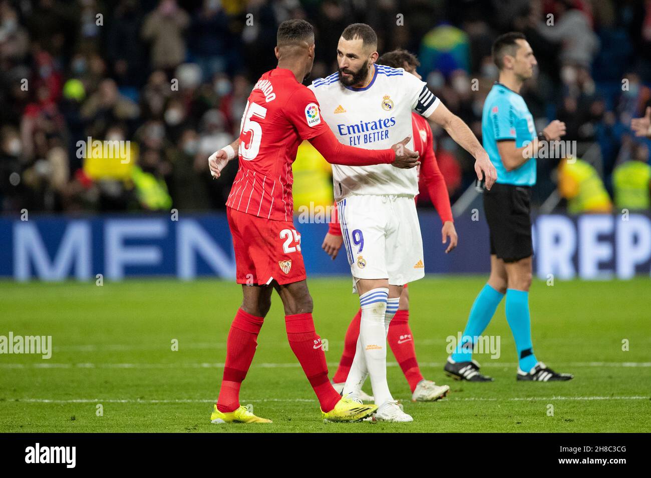 Karim Benzema of Real Madrid during La Liga Santader match between Real ...