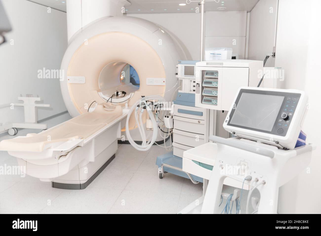 Medical CT or MRI Scan in the modern hospital laboratory. Interior of