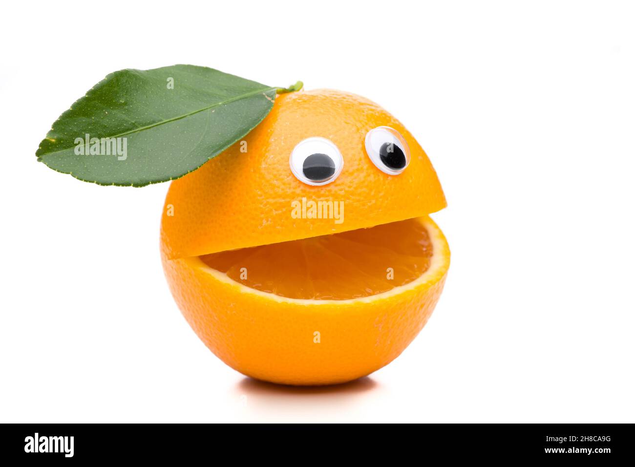 One speaking orange isolated on white background Stock Photo