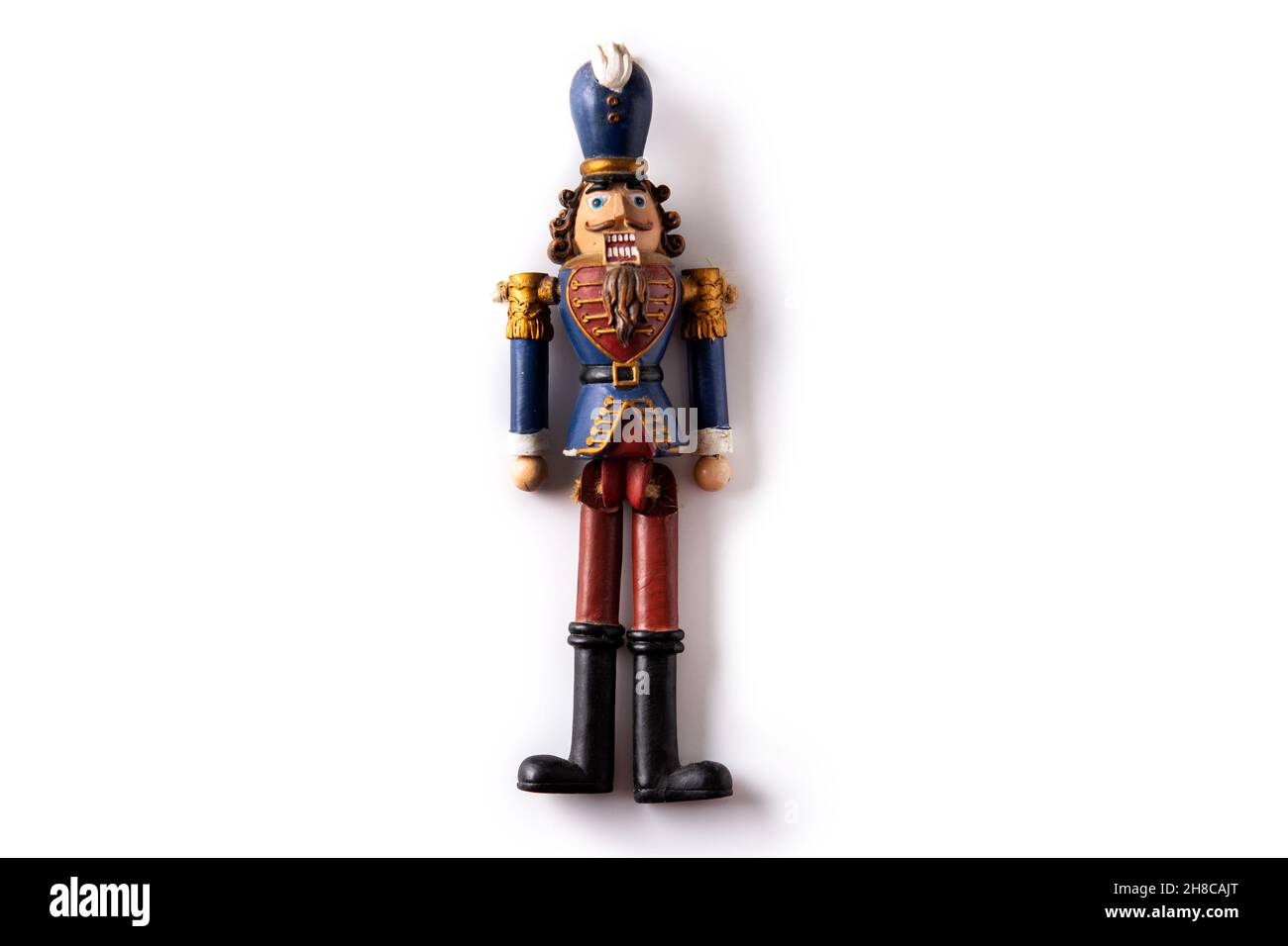 Traditional nutcracker figure isolated on white background Stock Photo